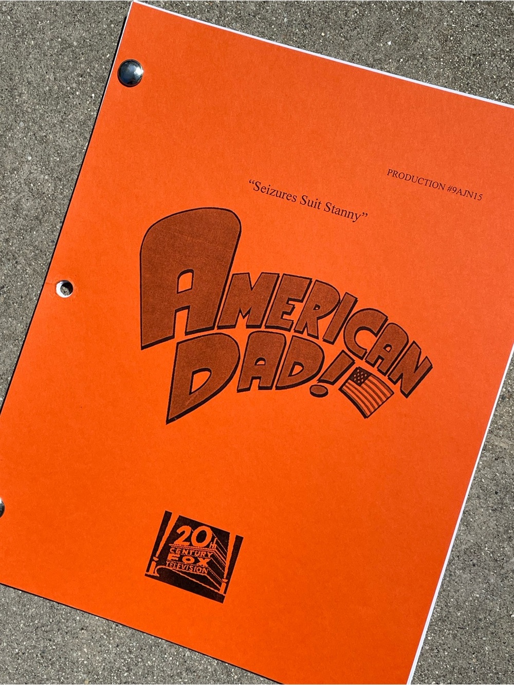 American Dad 2014 Seizures Suit Stanny Production Used Table Draft Script